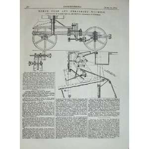   1875 Horse Gear Thrashing Machine Diagram Engineering: Home & Kitchen