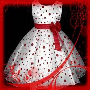Reds Christmas Halloween Party Girls Dress 3 4 5 6 7 8Y  