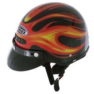  GMax GM 5X Half Helmet   X Large/Black/Red Flames 
