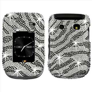 Silver Zebra Bling Hard Case Cover for BlackBerry Style 9670  