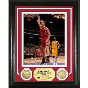 Yao Ming Photo Mint W/ Two 24Kt Gold Coins