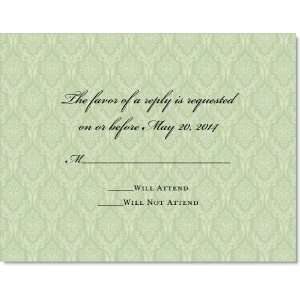  Prestigious Green Damask on Crystal Response Cards