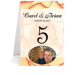  Photo Table Number Cards   One Rose Cinnamon Creme #1 Thru 
