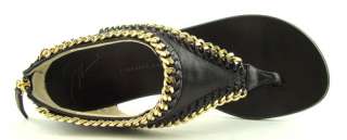 GIUSEPPE ZANOTTI ROCK Black Womens Shoes Sandals 38  