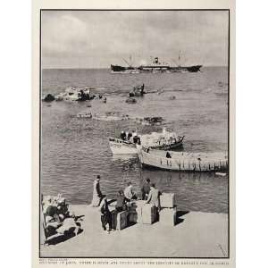  1937 Print Jaffa Port Israel Hog Islander Cargo Ships 