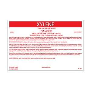 HC345   Container Labels, Xylene, 3 1/4 X 5, Pressure Sensitive 