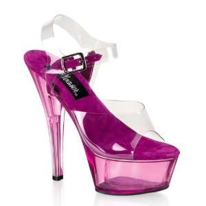  Pleaser Kiss 208T 6 Inch Stiletto Heel Ankle Strap Tinted 