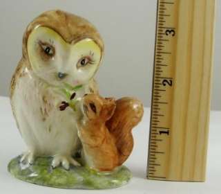Beatrix Potter Figurine Old Mr. Brown Owl Squirrel BP#2  