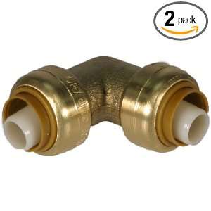  Aviditi 60620 Pushfit Fitting Brass 90 Elbow, 1/2 Inch, 2 