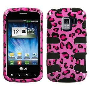  Hybrid Design Pink Leoaprd/Black Protector Case for LG 