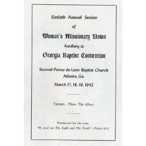  2nd Baptist Church Atlanta Womans Missionary Union 1942 