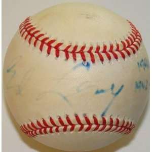  Ed Levy Autographed Baseball   Inscribed AL   Autographed 