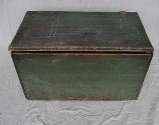 Antique Green Painted Chest Box c1890  