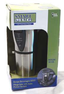   Steel SMART MUG in car 12V Heated Travel Mug 700629001708  