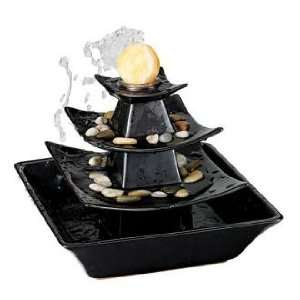  Asian Infusion Tiered Tabletop Fountain Patio, Lawn 