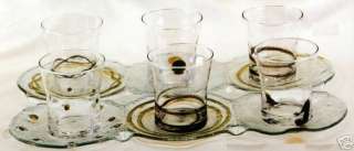 Italian Art Glass Double Old Fashioned Scotch Glass Set  