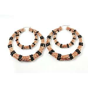 Basketball Wives Iced Out Paparazzi Bamboo Earrings Erh02405gbg Gd/bk 