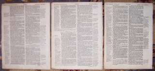 1580 Geneva Quarto Black Letter Bible Leaves (3)!  