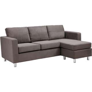 Small Spaces Sectional Sofa with Microfiber Upholstery or Black Faux 