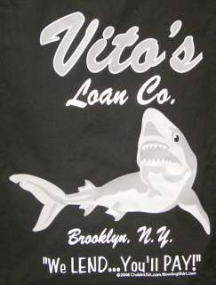 VITOs Loan Retro Bowling shirt BROOKLYN inspired SHARK logo Black 