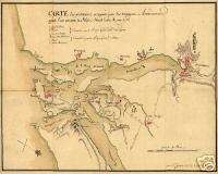 1778 Rhode Island Revolutionary War Battle Antique Map  