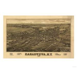  Canastota, New York   Panoramic Map Premium Poster Print 