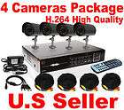 NEW 4 CH CCTV Security Camera Package System H.264 w 4 IR Outdoor 
