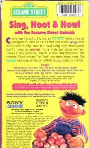 Sesame Street   Sing, Hoot & Howl with the Sesame Street Animals (VHS 