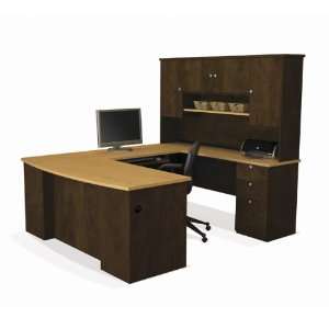  Bestar Office Furniture U Shaped Desk with Hutch: Office 