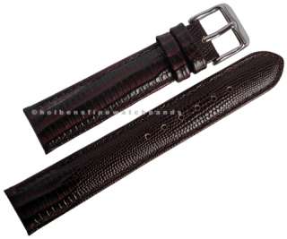 18mm Teju Lizard Grain Brown Leather deBeer Mens Watch Band Strap 
