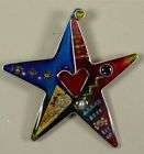 STAR HEART Pin YOSSI STEINBERG Israeli Artist Handmade