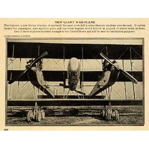   Caproni WWI War Plane   Original Halftone Print