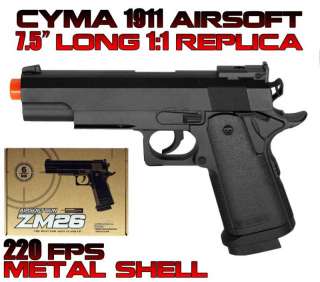Cyma ZM26 1911 Replica Airsoft Pistol Spring Action METAL CASING 222 