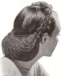 Vintage Crochet PATTERN Snood Hair Net Head Band 1940s  