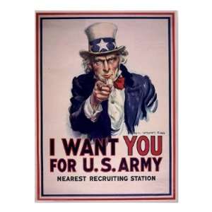  Vintage Uncle Sam Recruitment Poster: Home & Kitchen