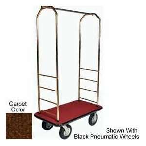  Easy Mover Bellman Cart Brass, Brown Carpet, Black Bumper 