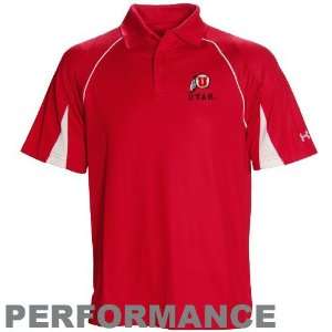  Under Armour Utah Utes Red On Field Performance Polo 