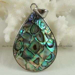 31X47mm green Abalone shell gemstone beads pendant  