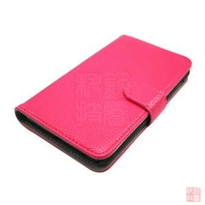 Screen Protector+Hot Pink Leather Case for Samsung Galaxy Note GT 