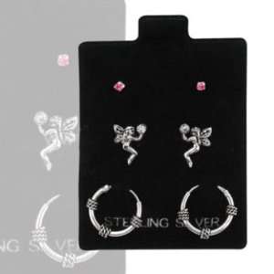  925 Sterling Silver   Bali Hoop   Fairy   Earrings 