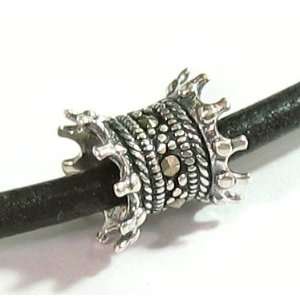  Sterling Silver MARCASITE Focal Bead Charm for Pandora 