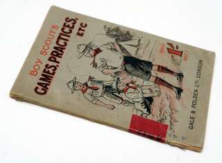 1918 UK BOY SCOUT Games , Practices Antique Book RaRe!  