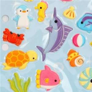  cute 3D sponge sticker set with sea animals: Toys & Games