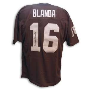  Signed George Blanda Jersey   Throwback Black: Sports 