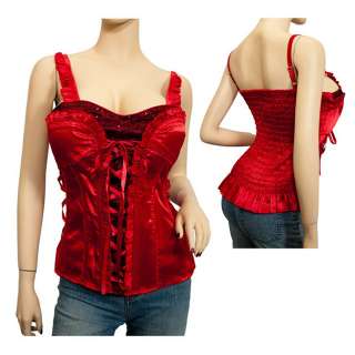 Plus Size Sexy Corset Bustier Top Red  