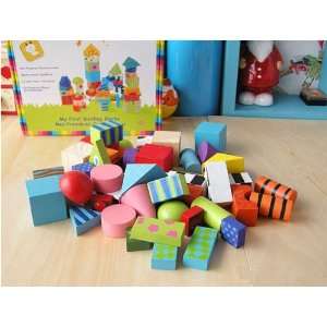   Wooden Building Blocks, Children Building Block Set: Toys & Games