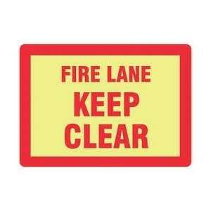   Sign,red/glow,10x14 In,fire Lane   LAB SAFETY SUPPLY 