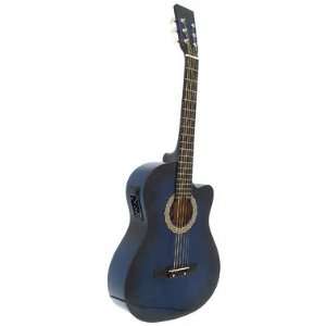   41 Thin Body Acoustic Electric Guitar   Blue: Musical Instruments