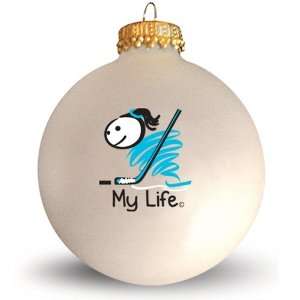  Glass Ornament   My Life © Hockey Player (Female): Sports & Outdoors