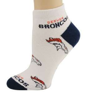   Broncos Ladies White 6 11 Team Logo Ankle Socks: Sports & Outdoors
